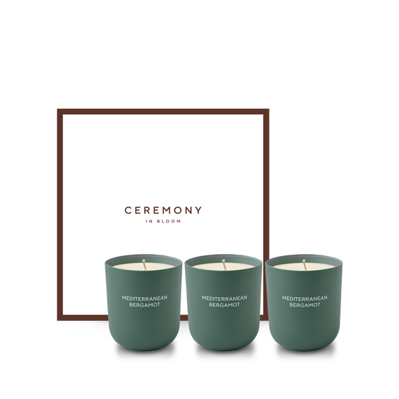 Mediterranean Bergamot Scented Candle Trio Set